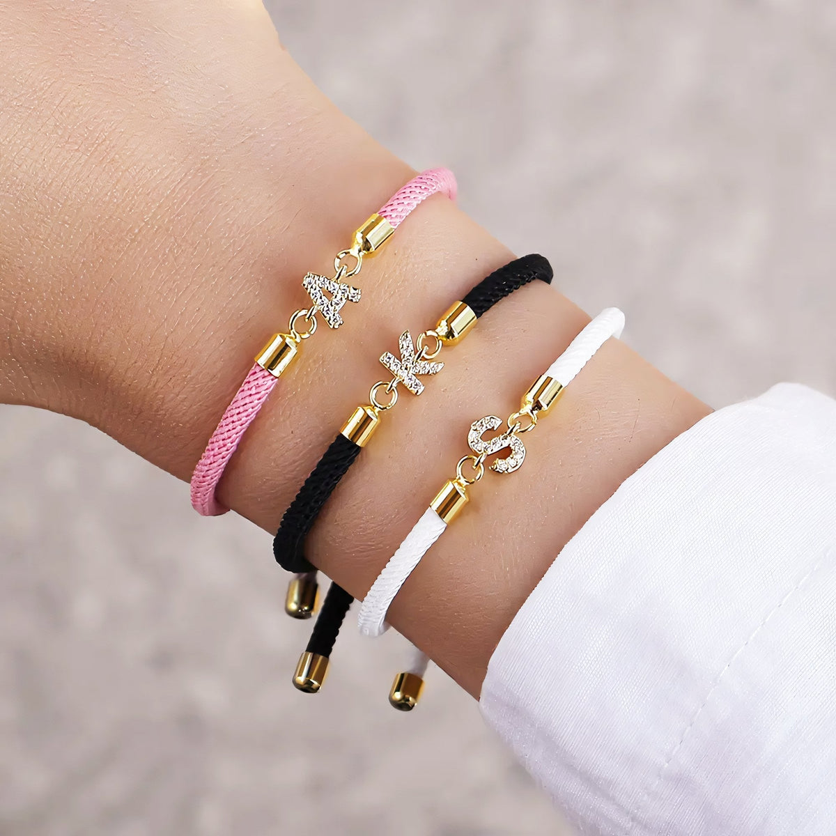 Adjustable Initial Letter Bracelet