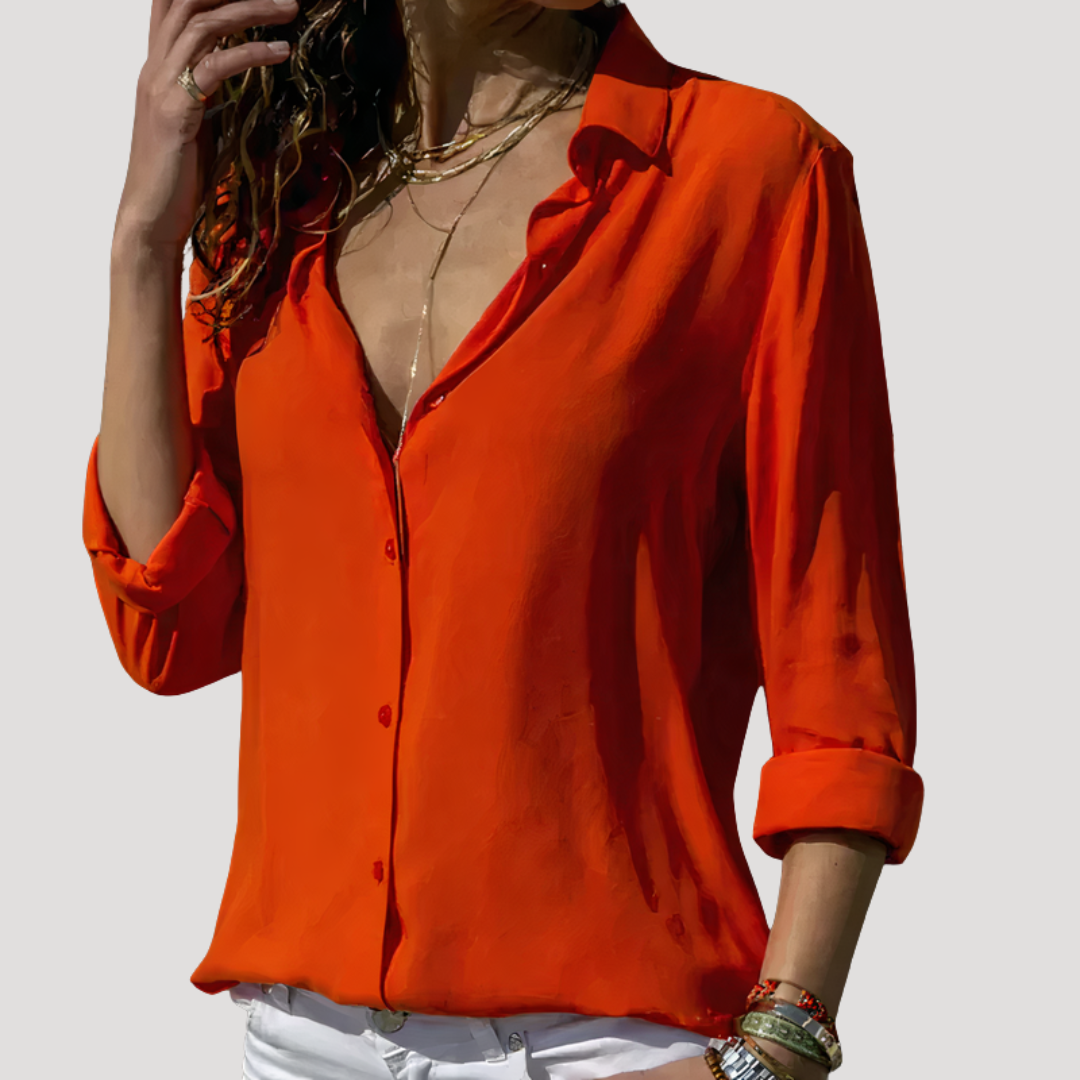 Adrienne Women's Button Down Long Sleeve Blouse