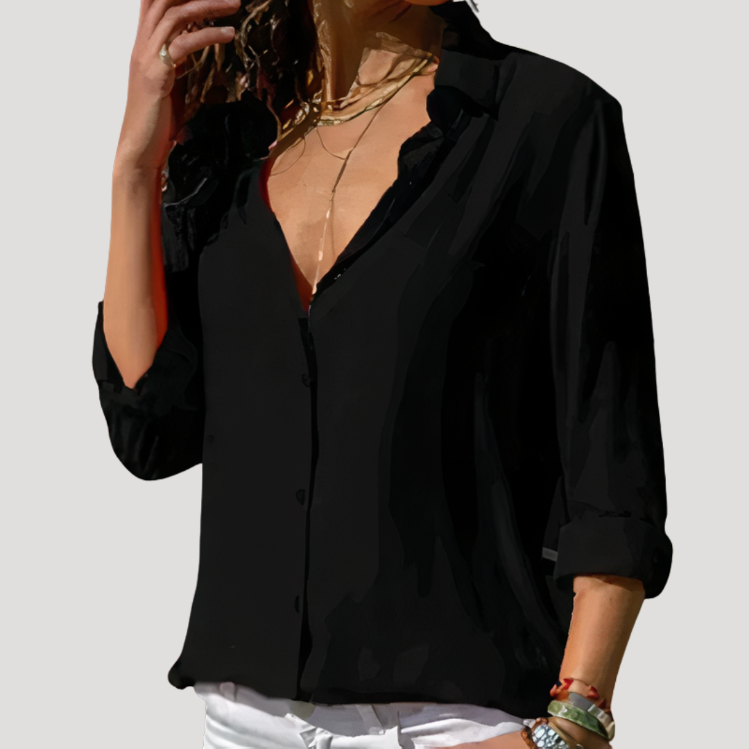 Adrienne Women's Button Down Long Sleeve Blouse