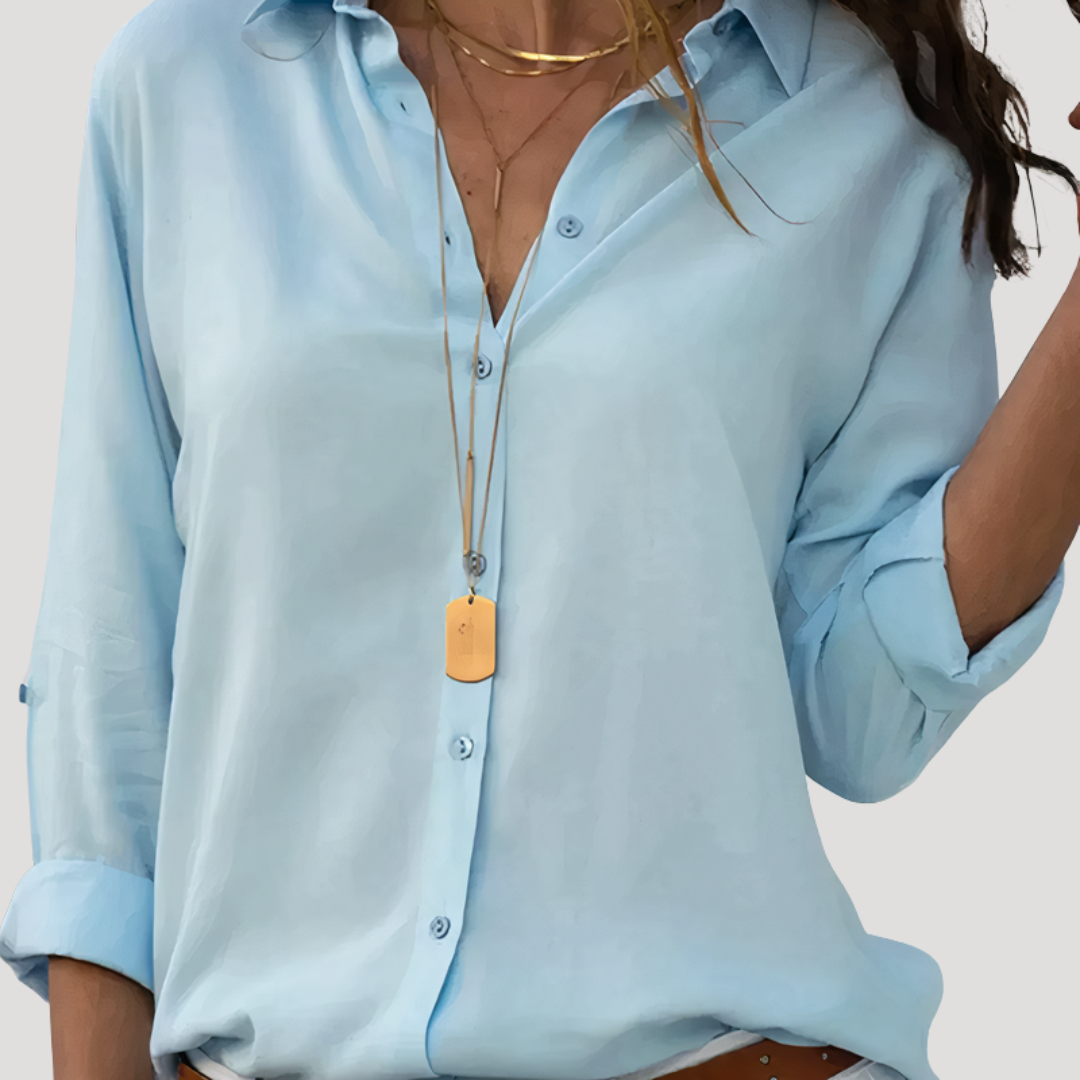 Adrienne Women's Button Down Long Sleeve Blouse