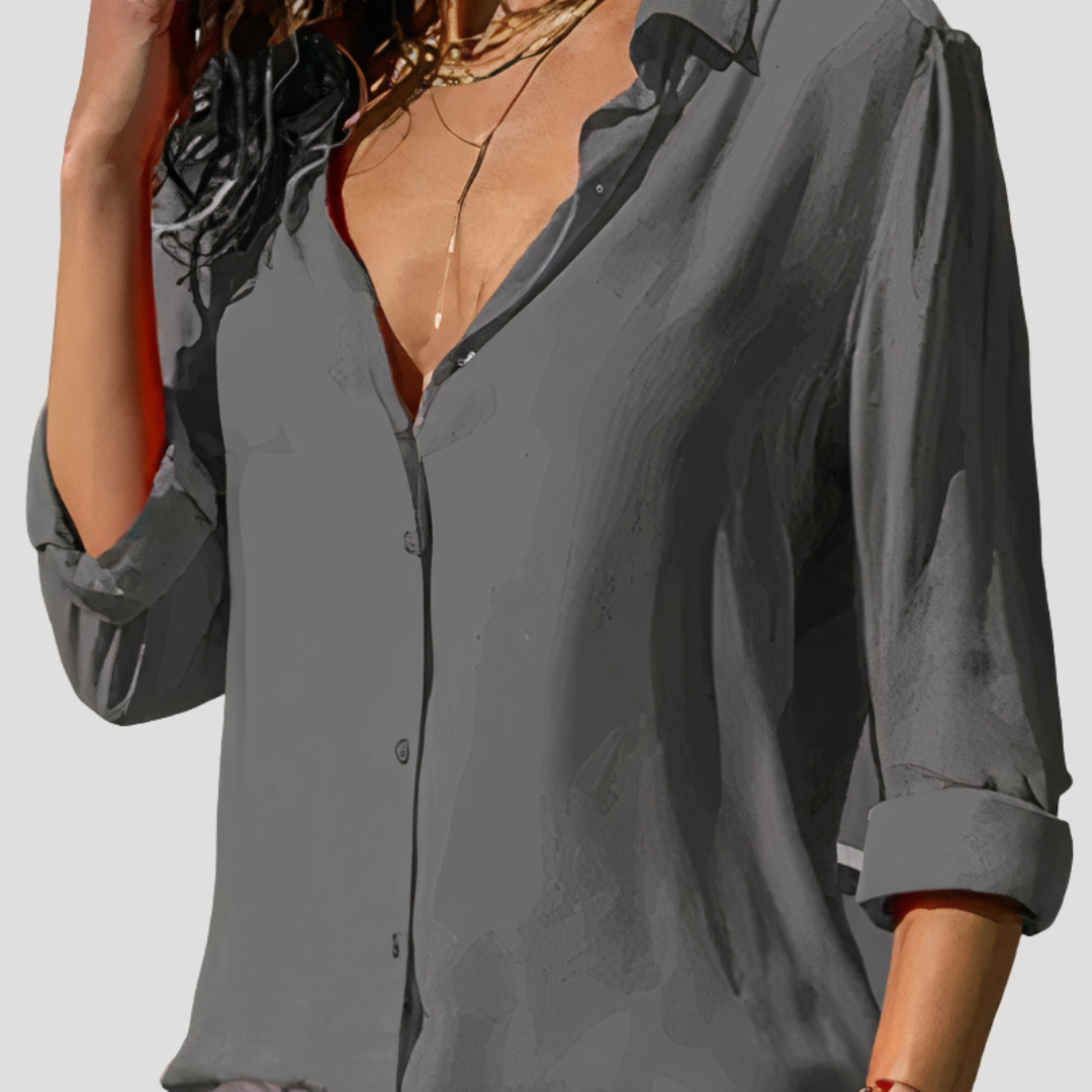 Adrienne Women's Button Down Long Sleeve Blouse