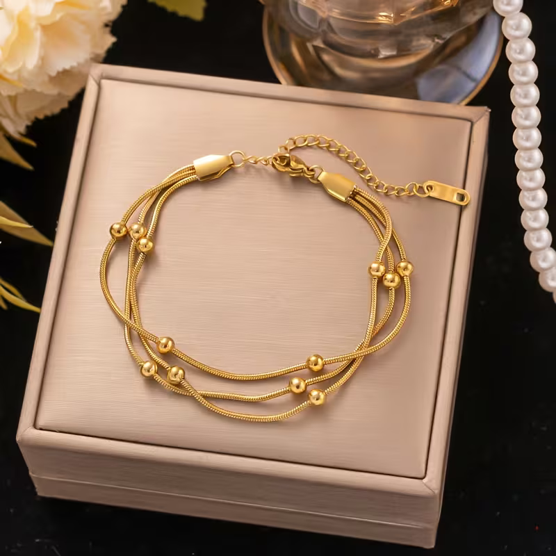 Beaded Snake Chain Bracelet