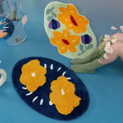 Plush Coral Velvet Bathroom Mat – Super Absorbent, Non-Slip, Machine Washable