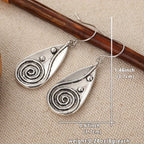 Vintage Spiral Teardrop Sun Silver-Plated Earrings