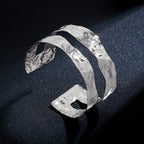 Vintage-Style Hammered Wide Cuff Bangle