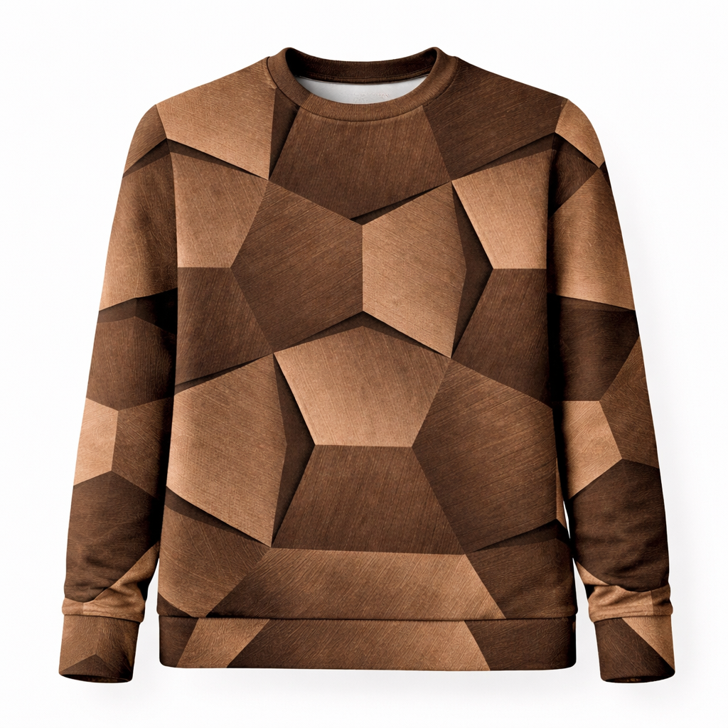 Top met lange mouwen, geometrische print en lichte stof
