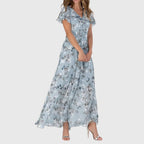 Floral Print Wedding Guest Maxi Dress