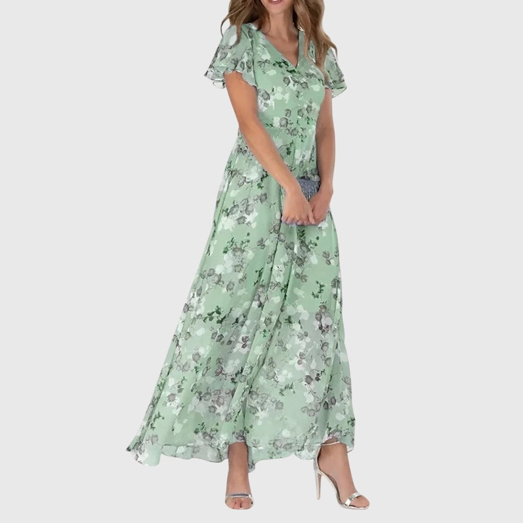 Floral Print Wedding Guest Maxi Dress