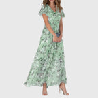 Floral Print Wedding Guest Maxi Dress