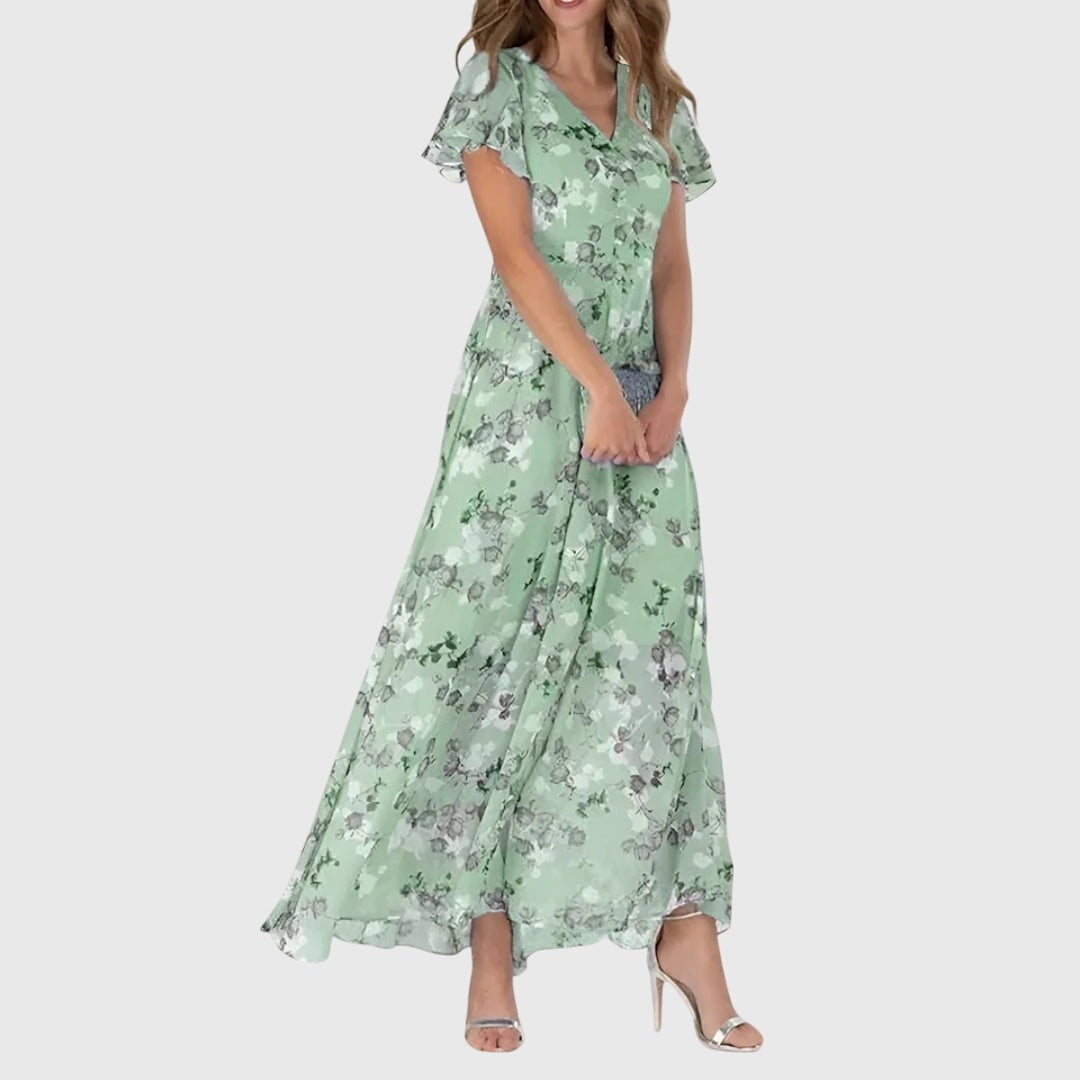 Floral Print Wedding Guest Maxi Dress