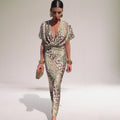 Floral Print Wrap-Front Relaxed-Fit Maxi Dress