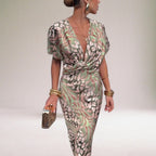Floral Print Wrap-Front Relaxed-Fit Maxi Dress