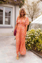 Floral Print Wrap-Front Relaxed Summer Maxi Dress
