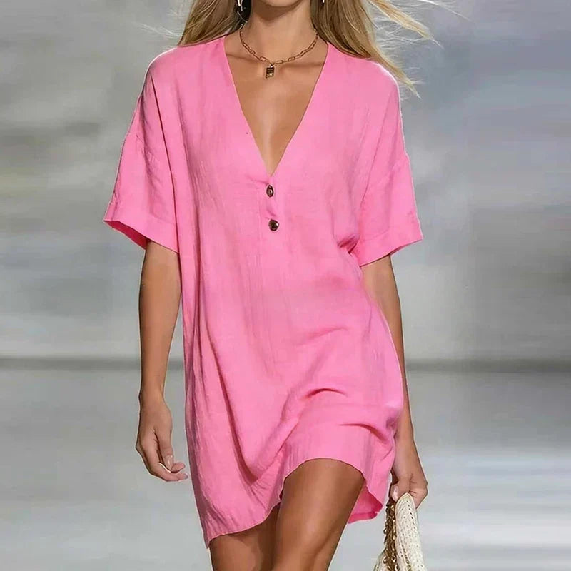 Amelia Short-sleeve Shirt-style Dress