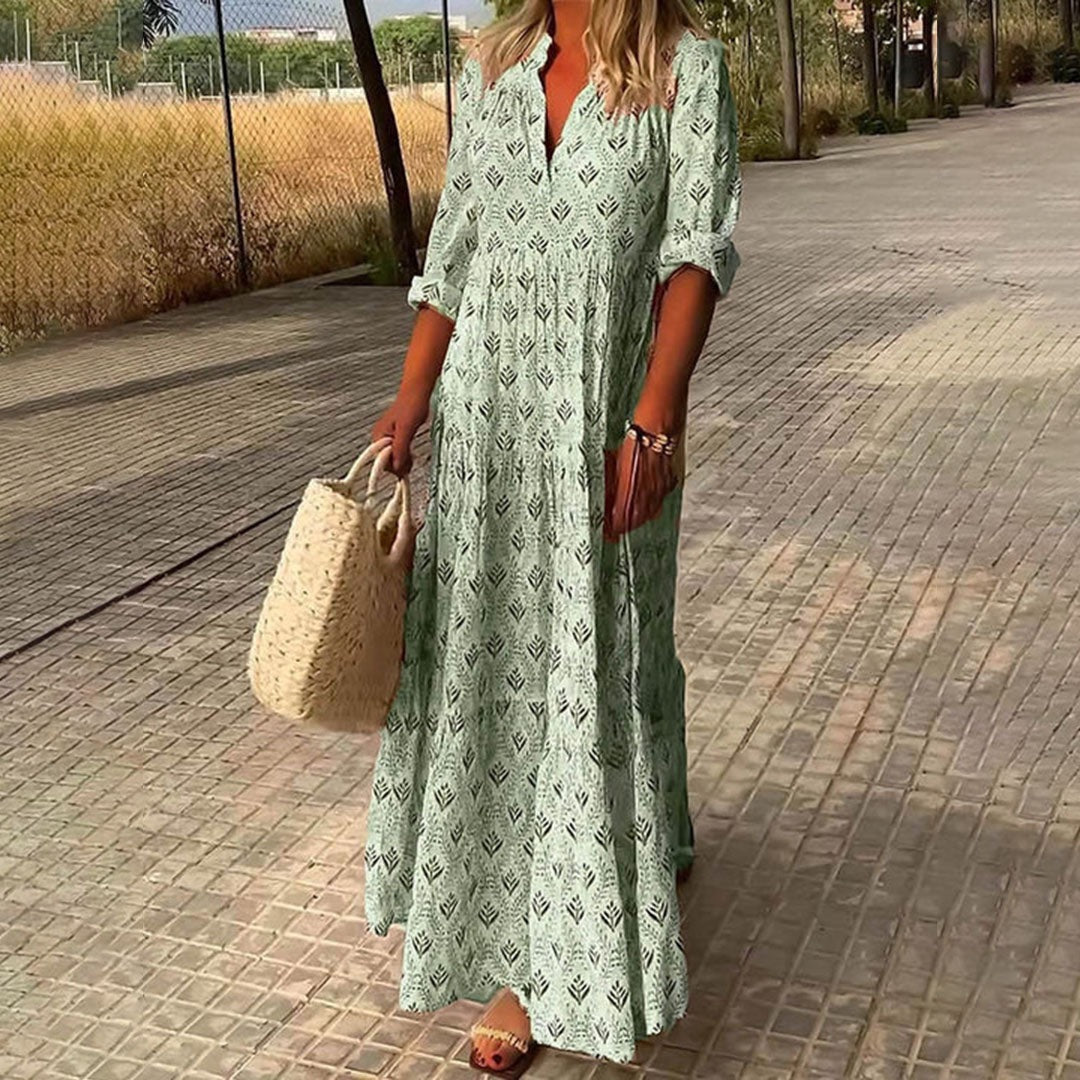 Knit Texture Relaxed Flowing Maxi Dress