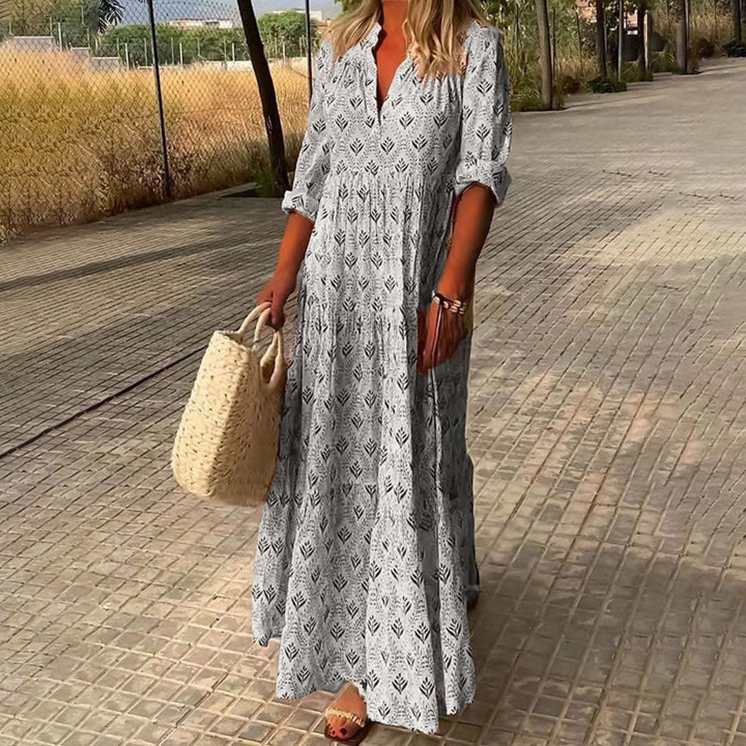 Knit Texture Relaxed Flowing Maxi Dress