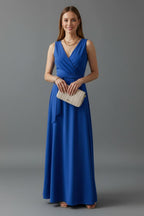 Wrap Front Relaxed Fit Flowing Maxi Dress