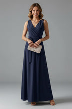 Wrap Front Relaxed Fit Flowing Maxi Dress