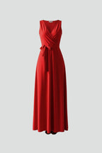 Wrap Front Relaxed Fit Flowing Maxi Dress