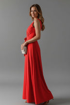 Wrap Front Relaxed Fit Flowing Maxi Dress