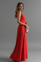 Wrap Front Relaxed Fit Flowing Maxi Dress