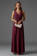 Wrap Front Relaxed Fit Flowing Maxi Dress