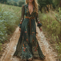 Floral Print Flowing Summer Maxi Dress