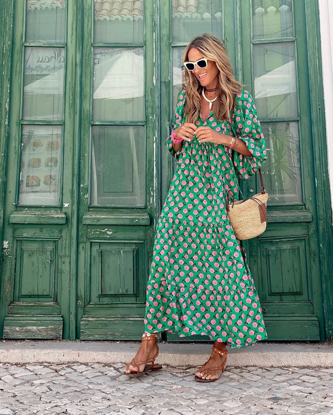 Floral Print Easy Style Summer Maxi Dress