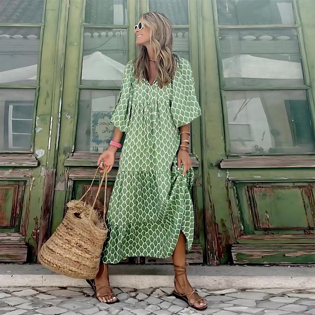Floral Print Easy Style Summer Maxi Dress