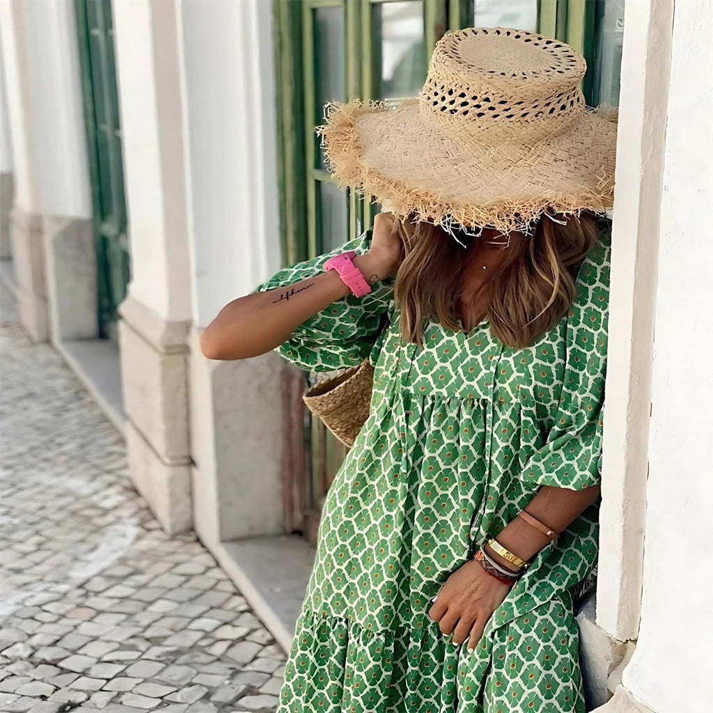 Floral Print Easy Style Summer Maxi Dress