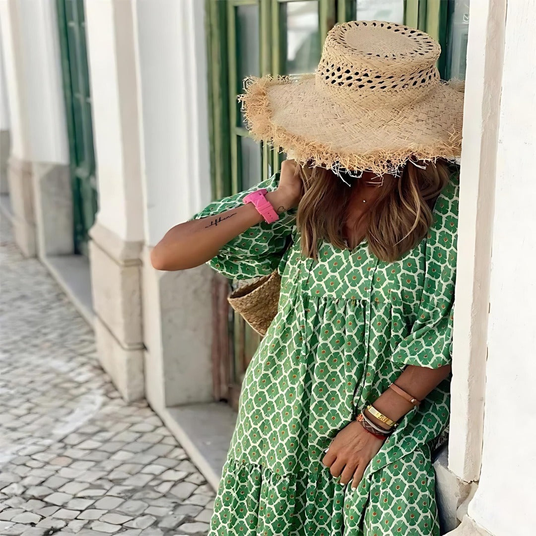 Floral Print Easy Style Summer Maxi Dress