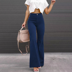 High-Waisted Flared Trousers in Corduroy