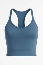 Cropped tanktop met racerback en ingebouwde shelf bra