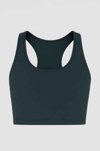 Space dye croptop met V-hals en vierwegsrek