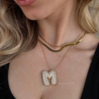 Pavé Bubble Initial Necklace