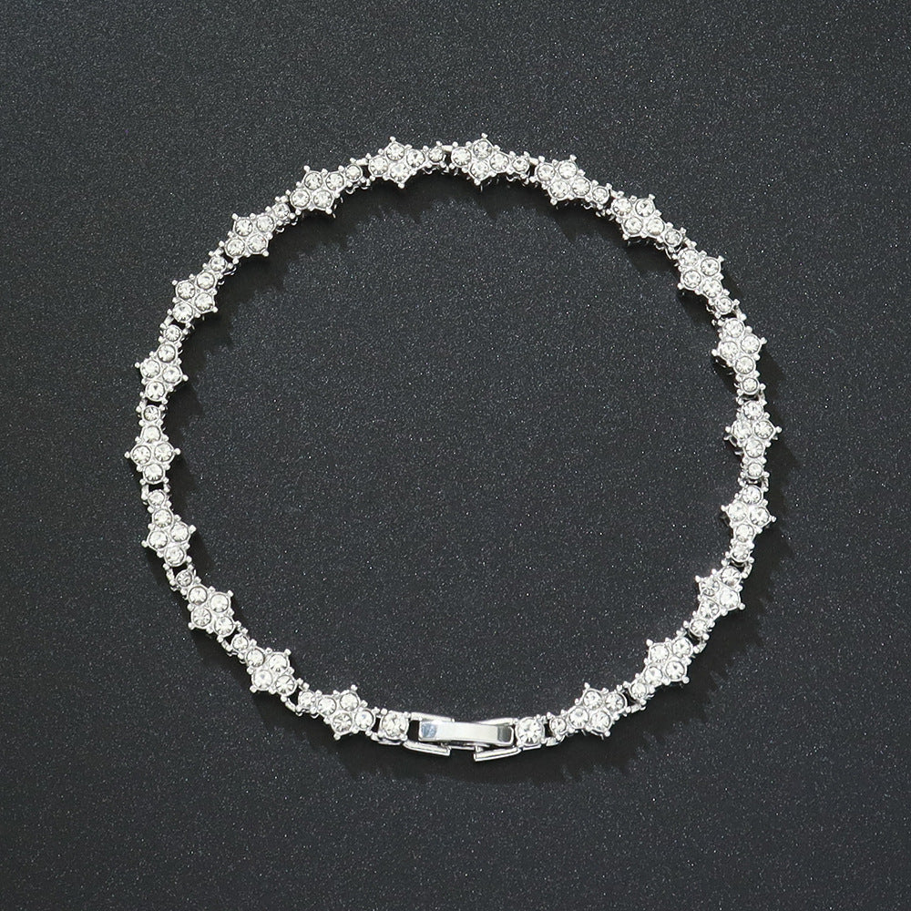 Klassieke tennisarmband met clusters