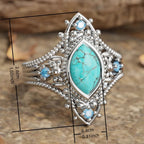 Bohemian Retro Blue Crystal Inlaid Turquoise Ring