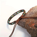 Turquoise Jasper Bead Bracelet in Blue-Green Tones