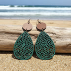 Vintage Hollow Faux Leather Drop Earrings