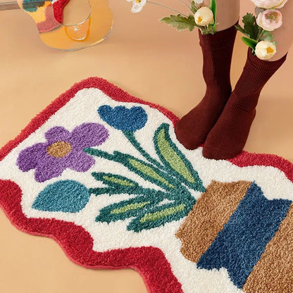 Plush Coral Velvet Bathroom Mat – Super Absorbent, Non-Slip, Machine Washable