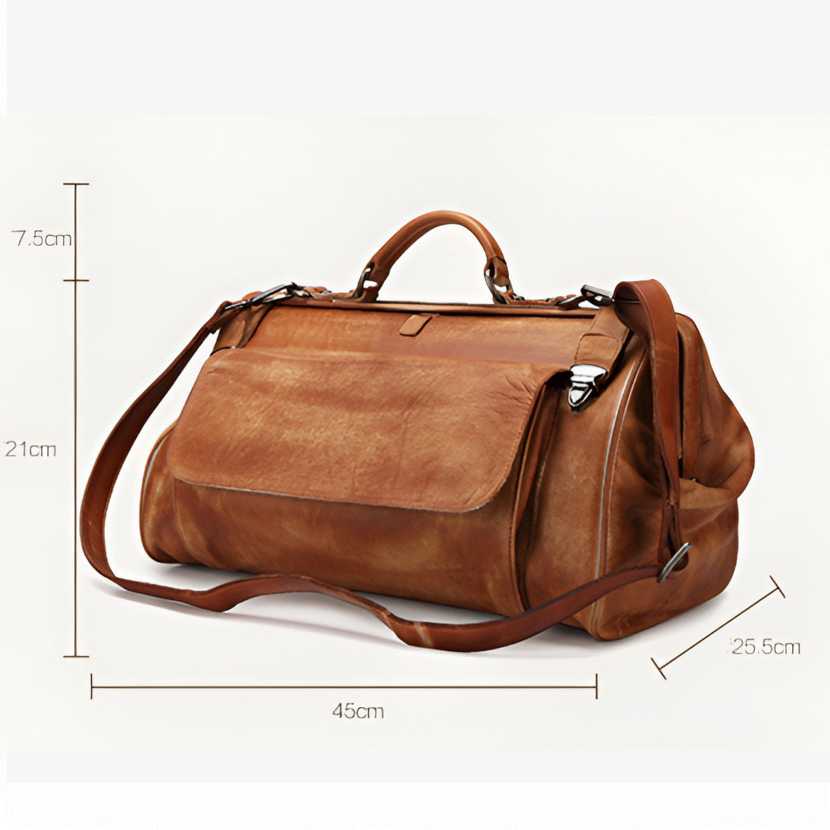 Premium weekendreistas van echt leer, 19 inch
