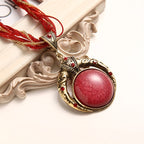 Marble-Look Stone Pendant Bohemian Necklace