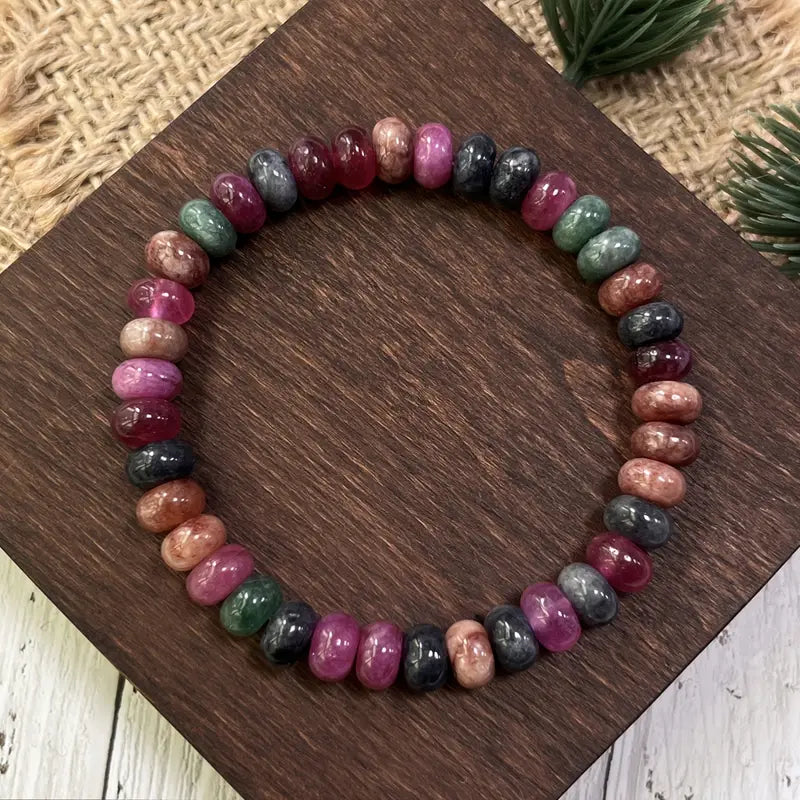 Rainbow Tourmaline Bead Bracelet
