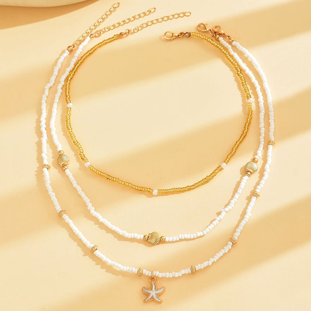 Three-Strand Summer Choker Necklace