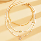 Three-Strand Summer Choker Necklace