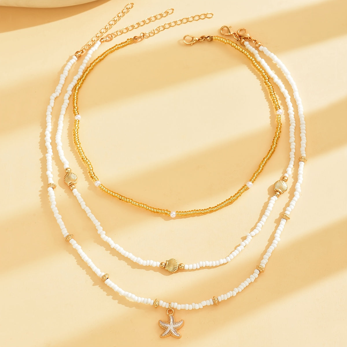 Three-Strand Summer Choker Necklace