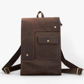 Dark Brown Luxury Genuine Leather Organised Backpack
