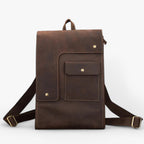 Dark Brown Luxury Genuine Leather Organised Backpack