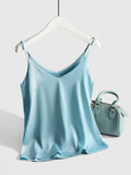 Satin V-Neck Cami with Spaghetti Straps