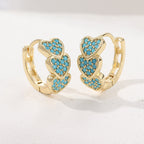 Turquoise Heart Hoop Earrings